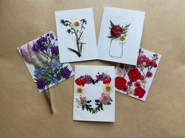 Pressed Flower Valentine's Cards