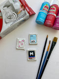 Clay Postage Stamp Magnets