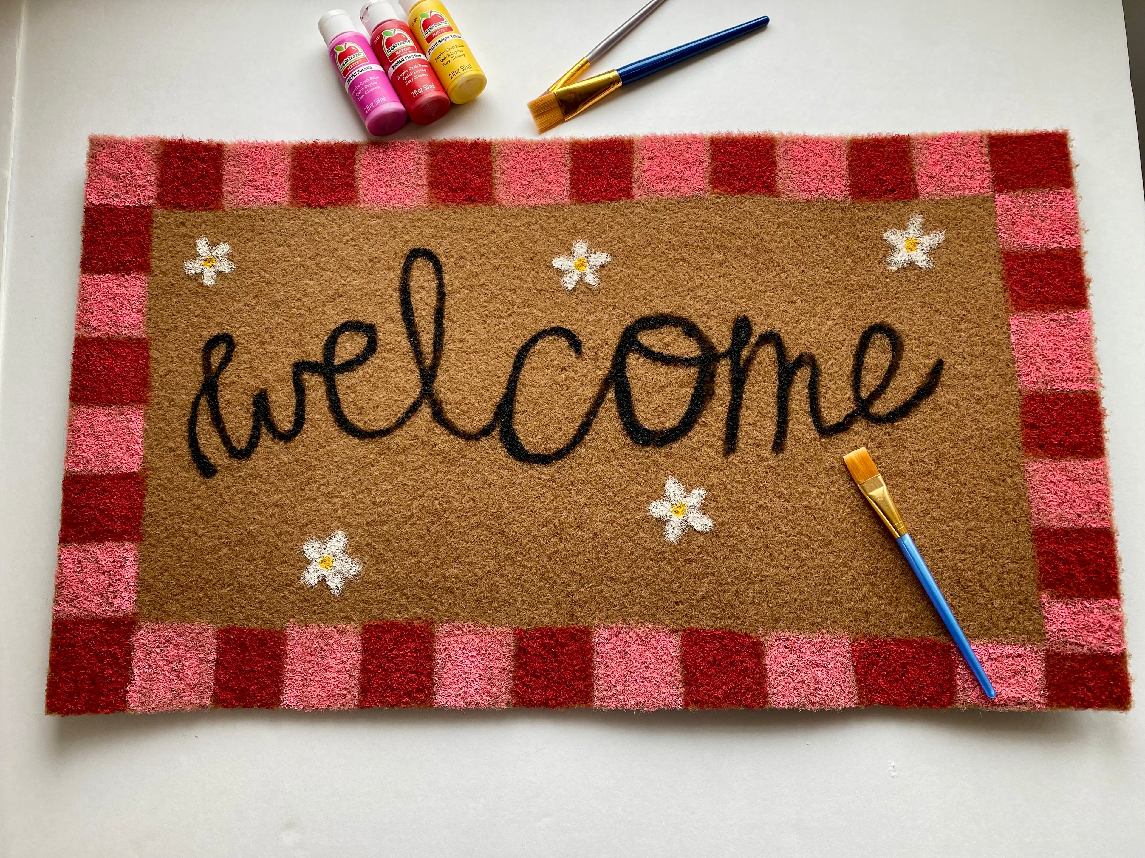 Custom Painted Welcome Mat