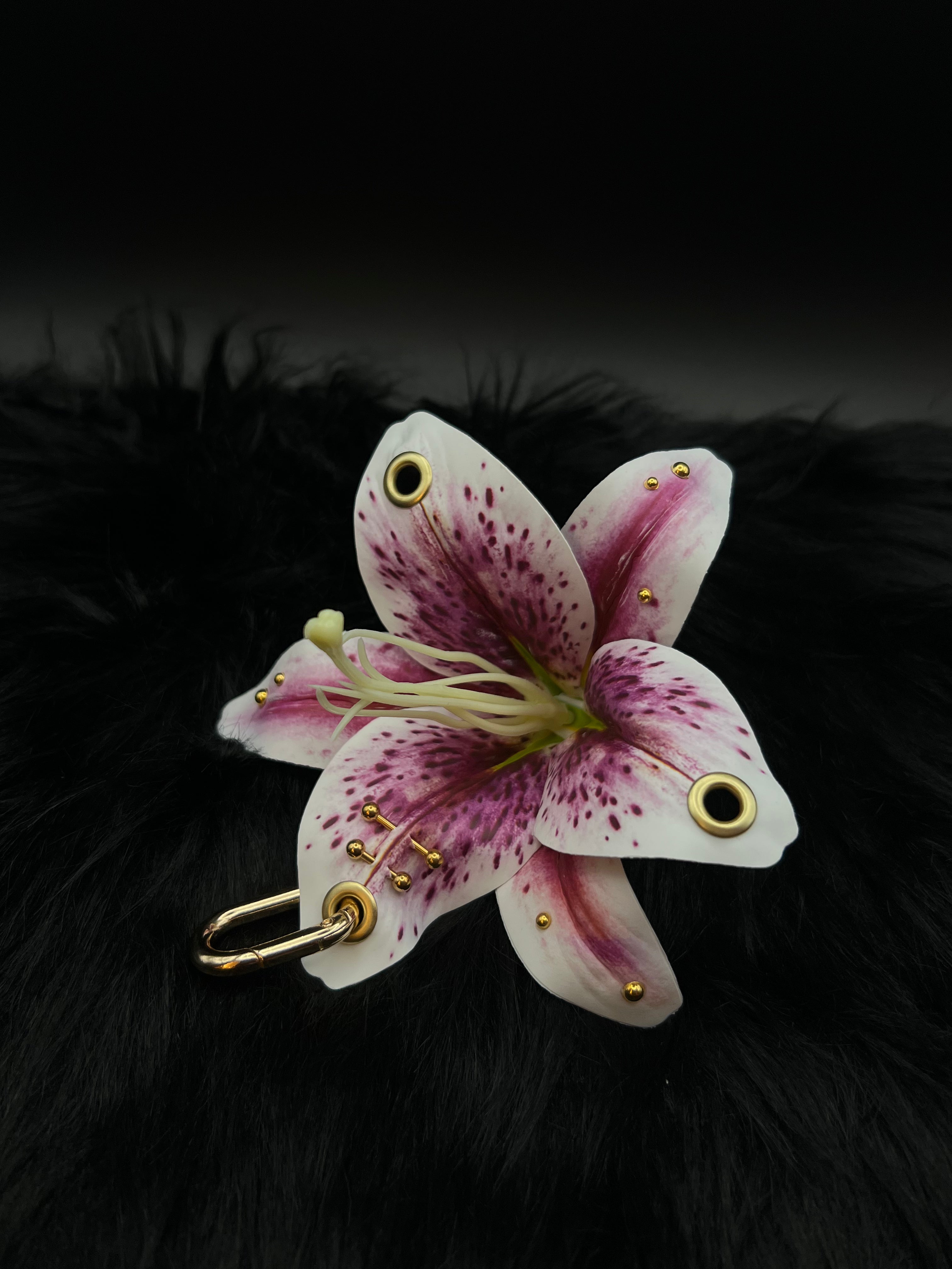 Purple Lily with Gold Piercings