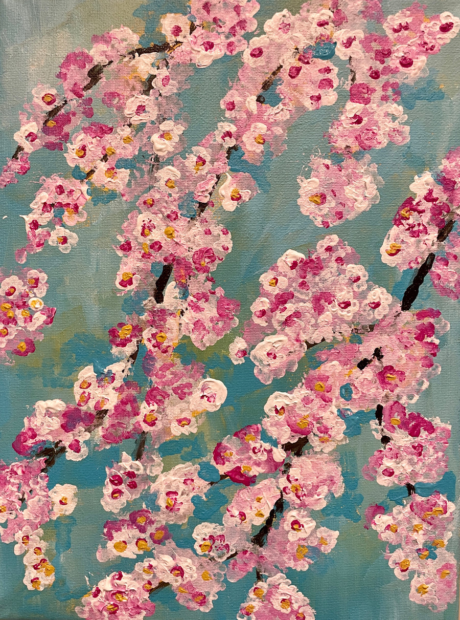 Acrylic Cherry Blossoms Painting