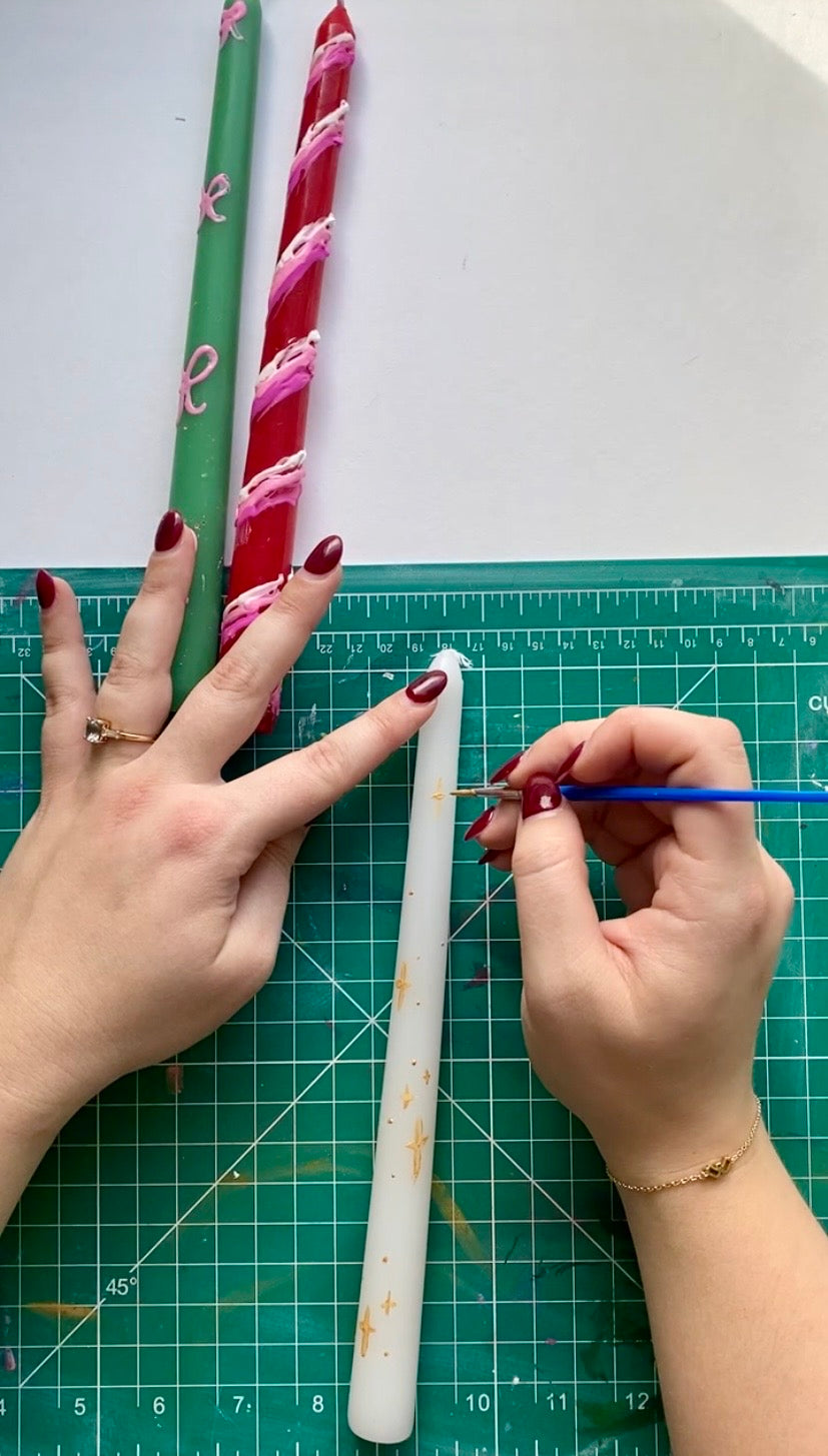 Holiday Candle Wax Painting