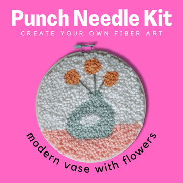 Punch Needle Kit: Modern Vase with Flowers