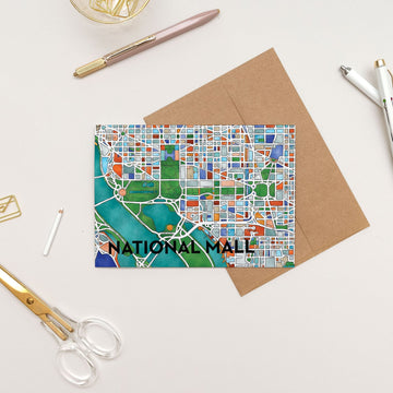 National Mall Map Greeting Card