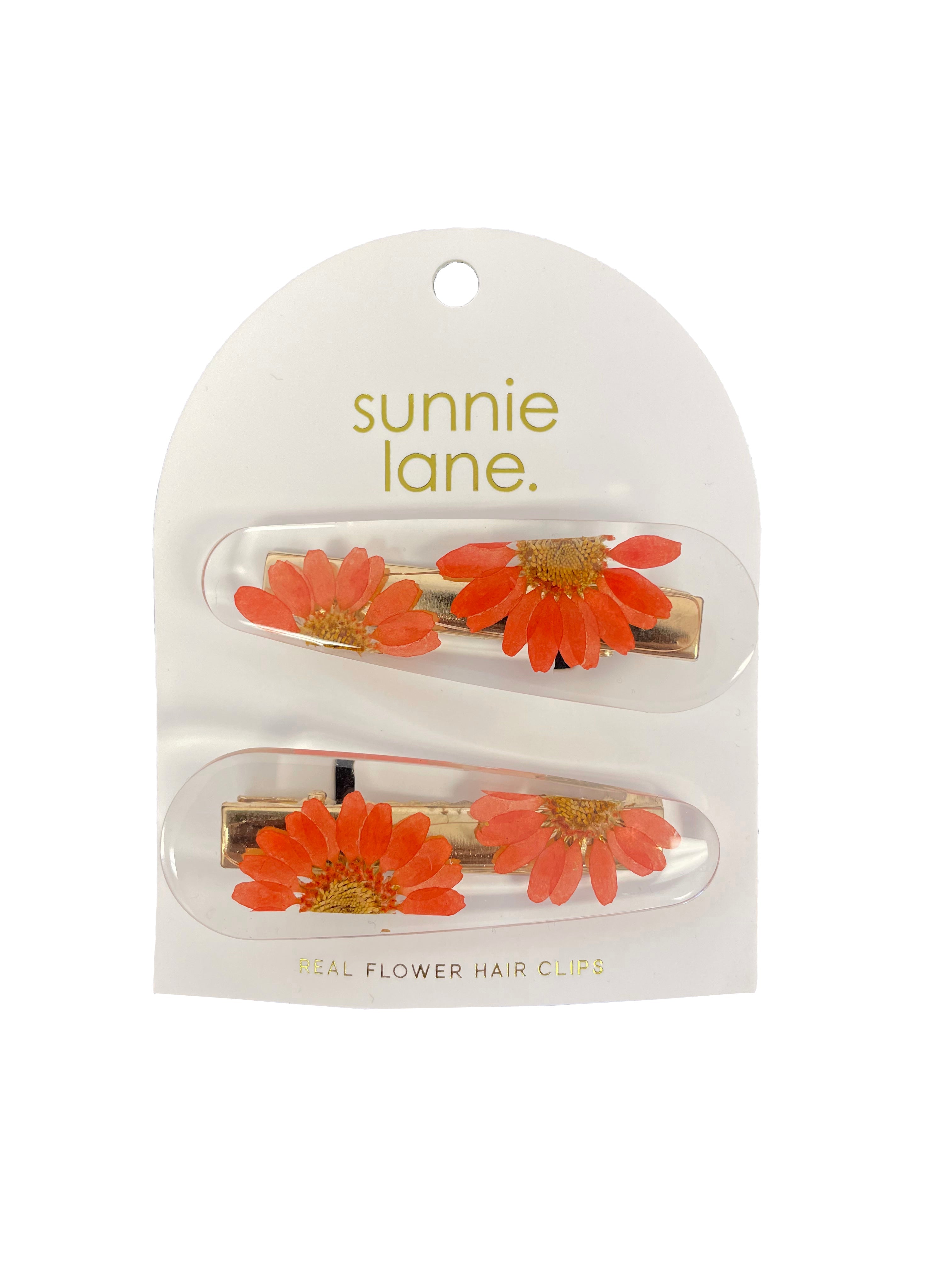 Red Daisy Pressed Flower Hair Clip