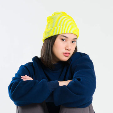 Simple Rib Knit Beanie - Jade Yellow