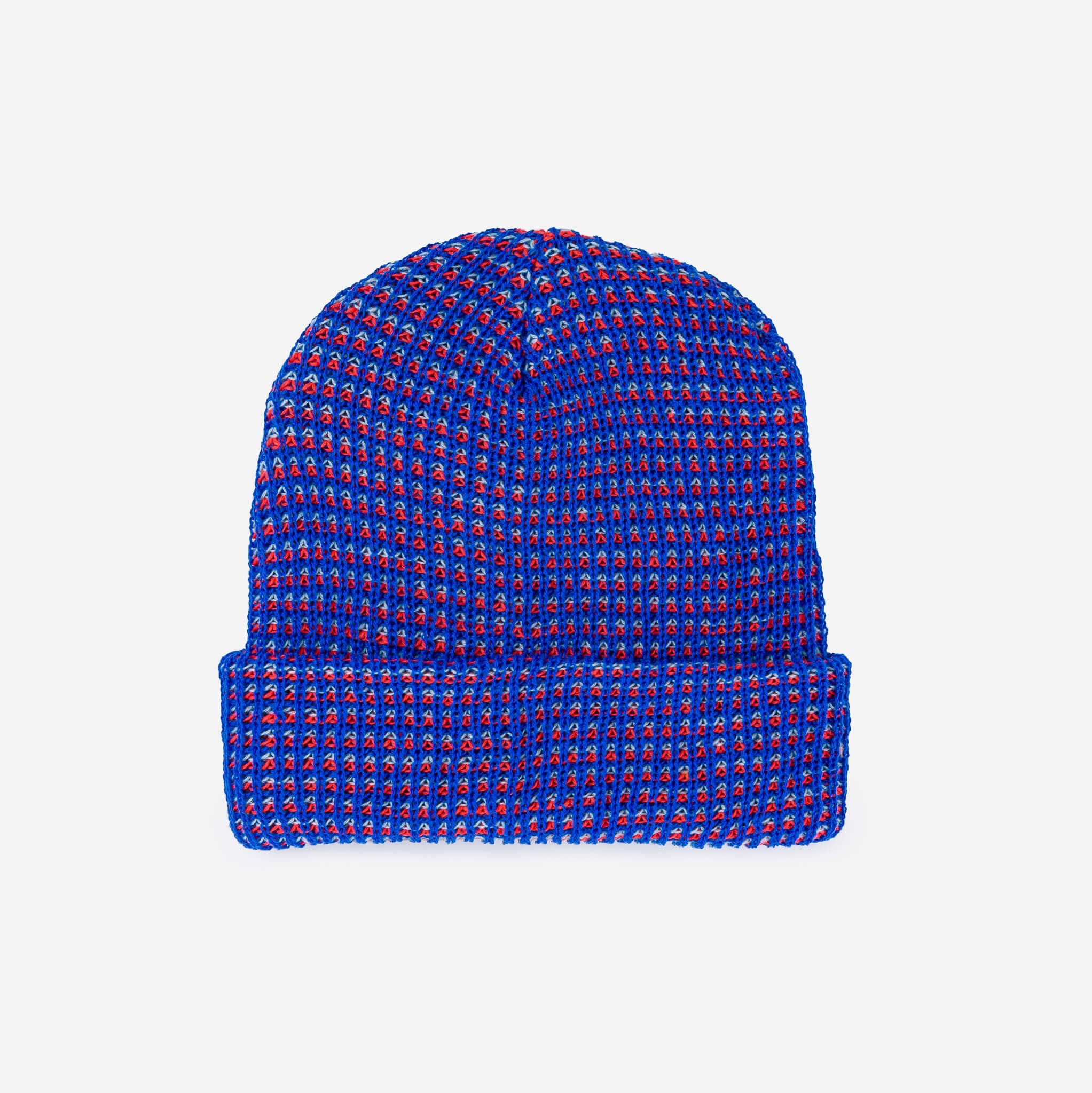 Simple Grid Knit Beanie - Cobalt