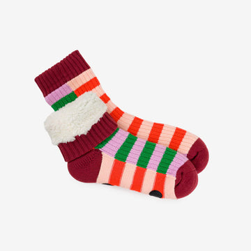 Super Stripe Knit House Socks - Kelly Lilac