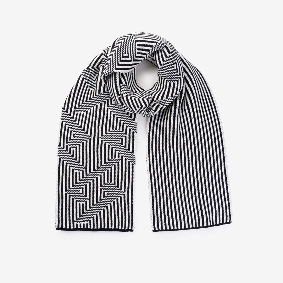 Optical Stripe Big Knit - Black/White