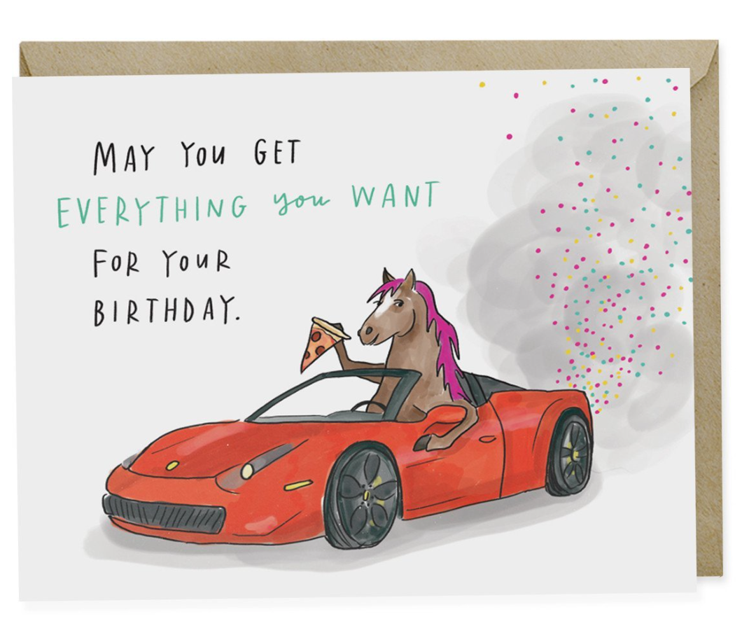 Pony Ferrari Pizza Card