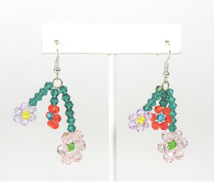 Dollhouse Mini Hook -- Beaded flower bouquet