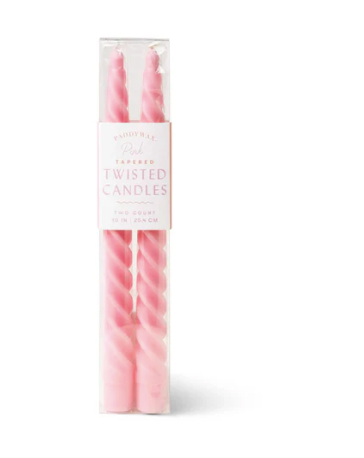 Twisted Taper Candles- Pink