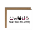 Thanks For Support Bras Card