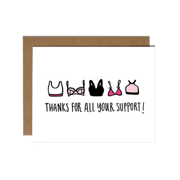 Thanks For Support Bras Card