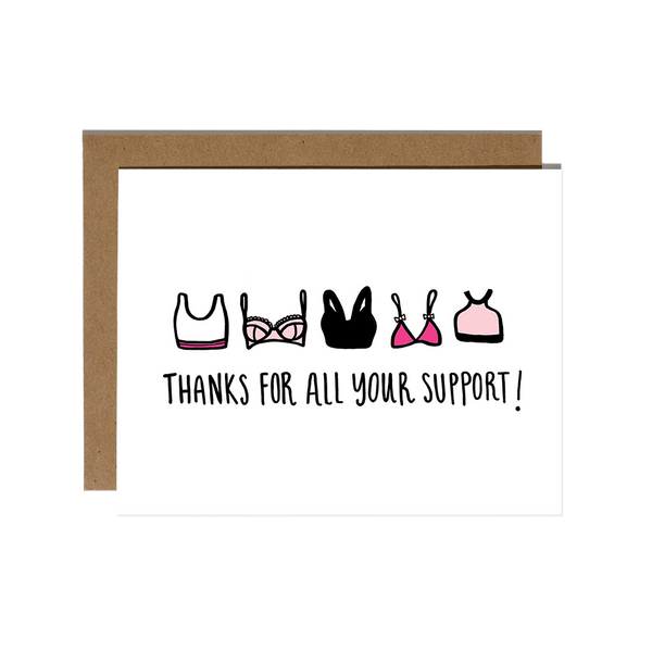 Thanks For Support Bras Card