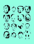 Teal Clowns Print