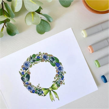 Festive Wreath Illustration