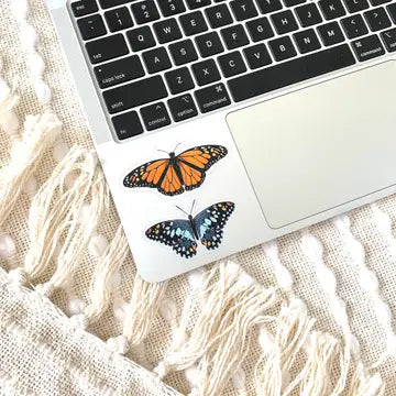 Clear Monarch Butterfly Sticker, 3x1.5 in.