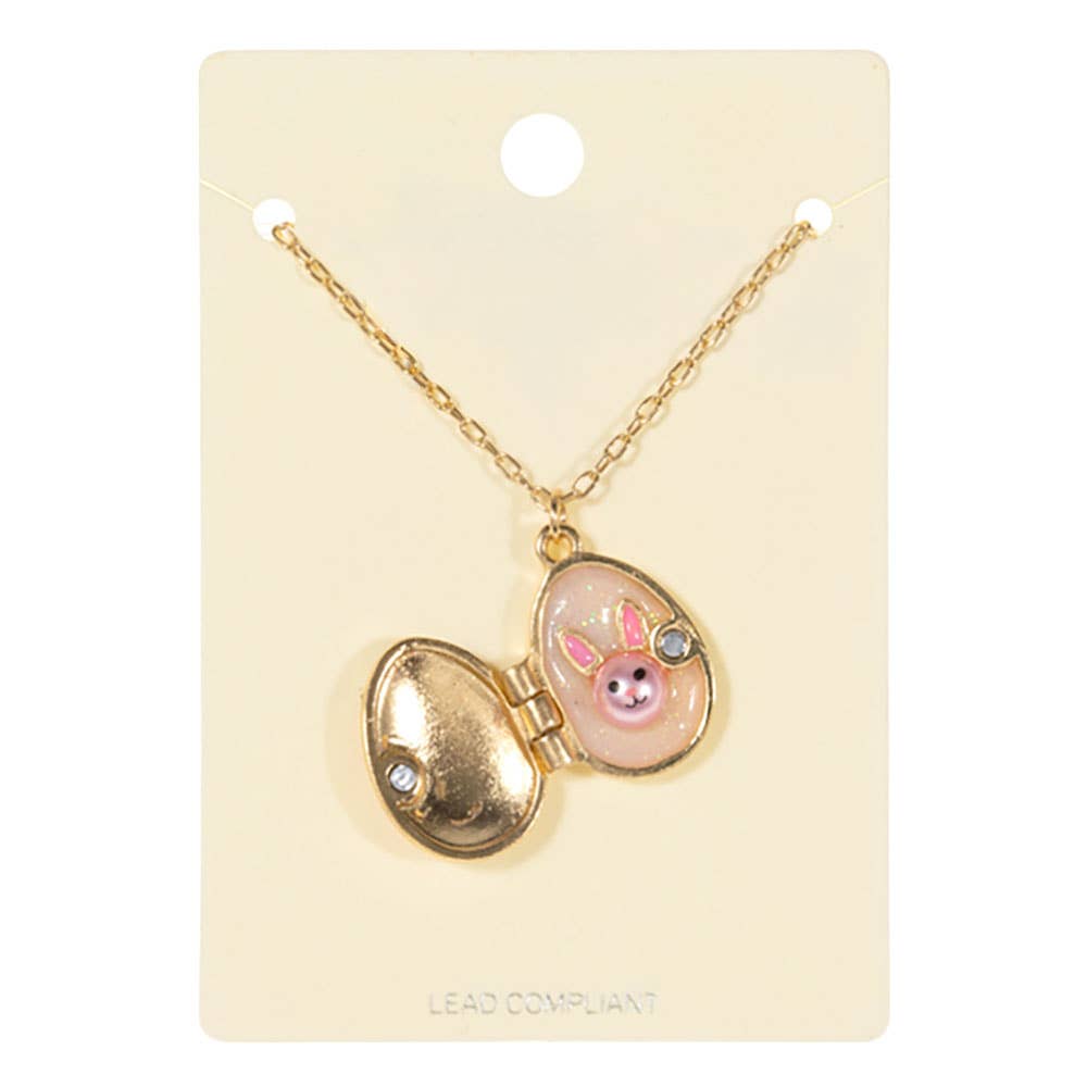 Enamel Easter Egg Locket Pendant Necklace