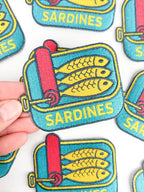 Sardines Patch – Retro Embroidered Iron-On Patch for Foodies