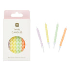 Pastels Twirl Birthday Candles - 8 Pack | Cake Candles |