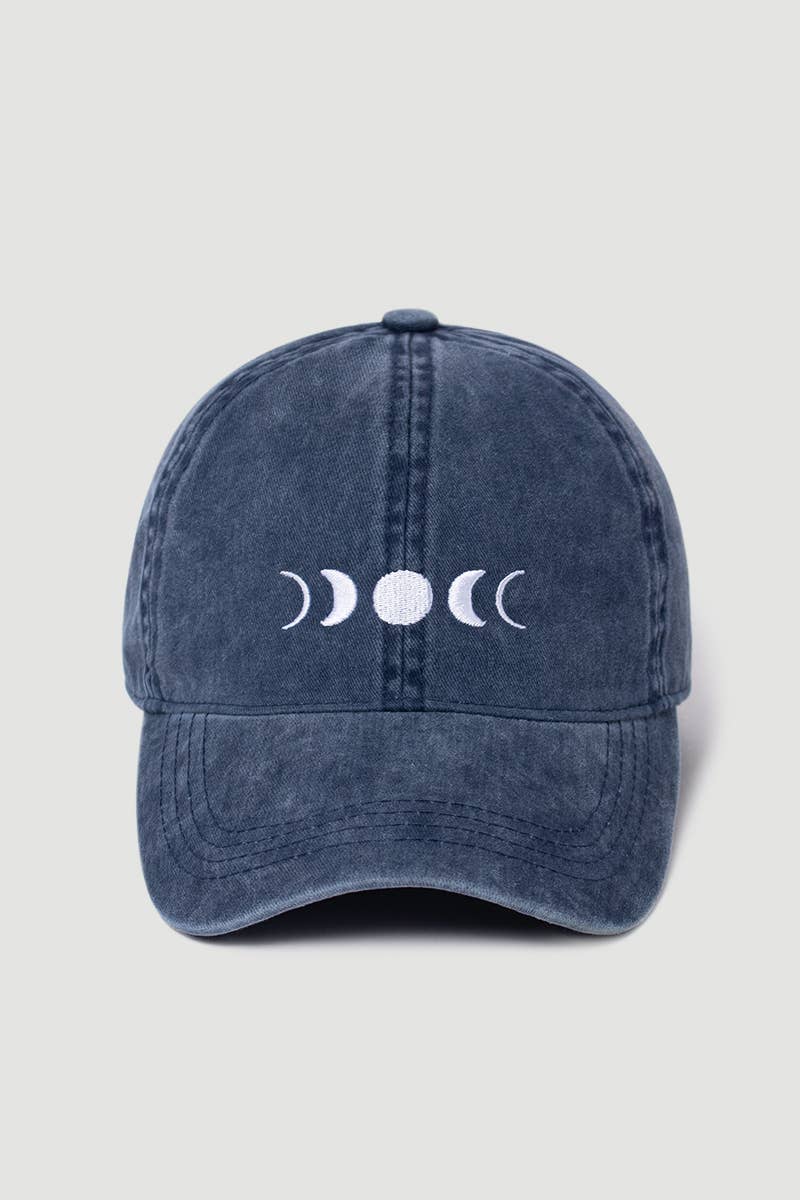 LCAP1443 - Celestial-Moon embroidered baseball cap