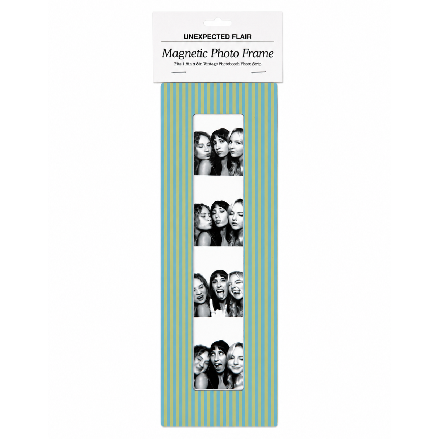 Magnetic Vintage Photobooth Frame - Blue & Yellow Stripe