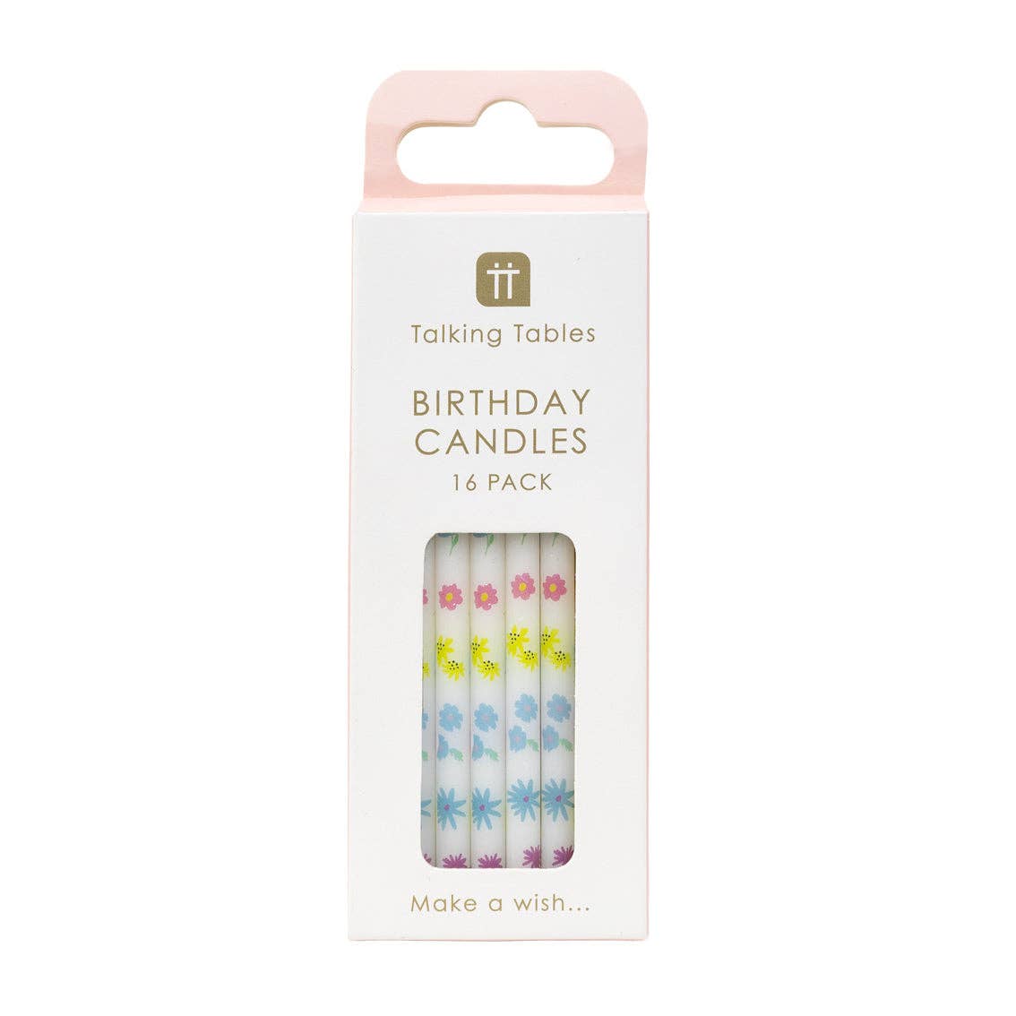Pastel Floral Birthday Candles - 16 Pack | Cake Candles |