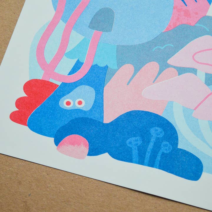 Froggy Riso Print