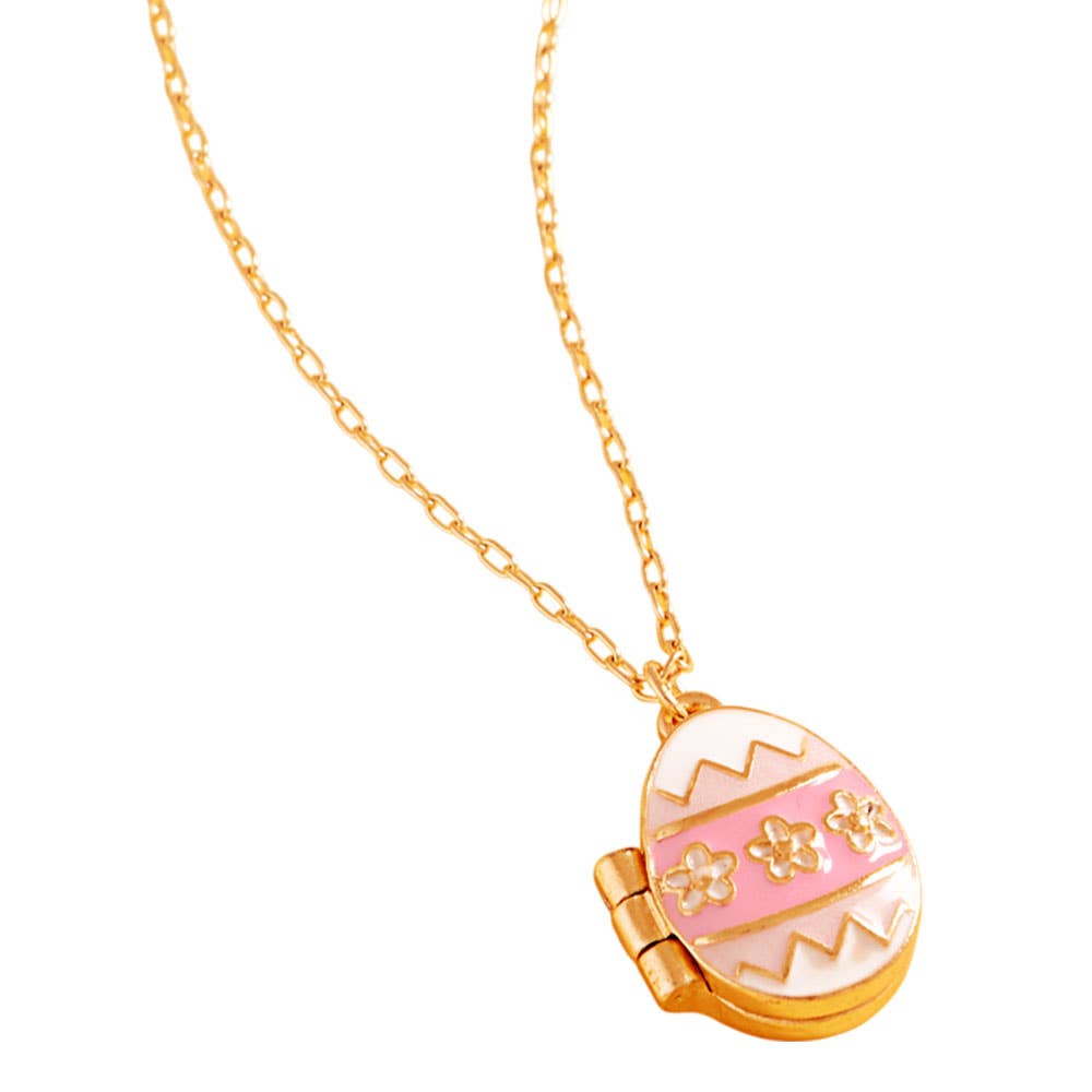 Enamel Easter Egg Locket Pendant Necklace