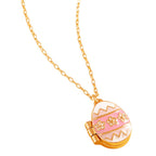 Enamel Easter Egg Locket Pendant Necklace