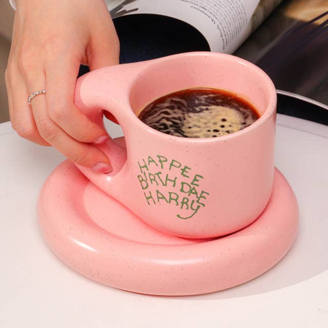 Harry Potter "Happee Birthdae Harry" Mug & Saucer Gift Set