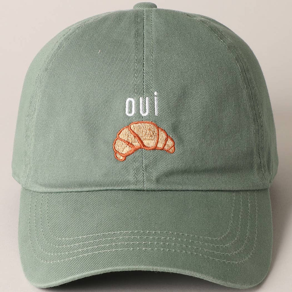 OUI Croissant Embroidered Baseball Cap