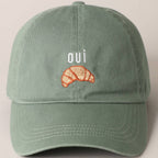 OUI Croissant Embroidered Baseball Cap