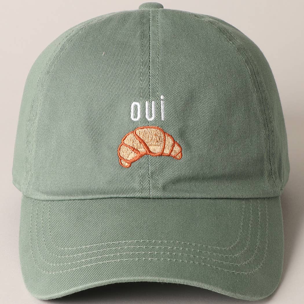 OUI Croissant Embroidered Baseball Cap