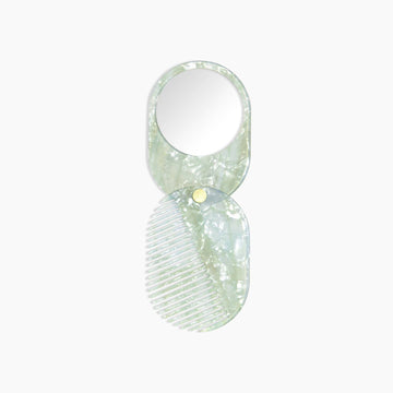 2 in 1 Pocket Comb Mirror in Sea Glass