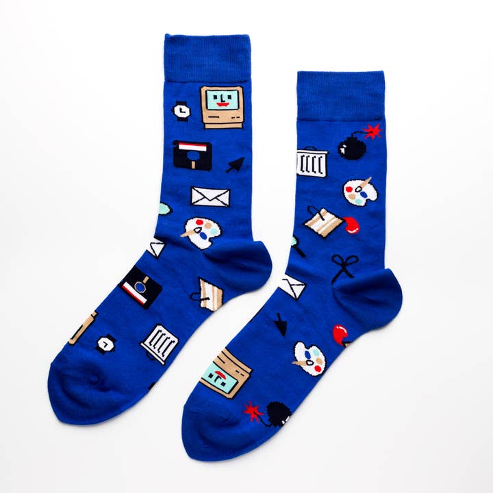 Computer Nerd Crew Retro Socks