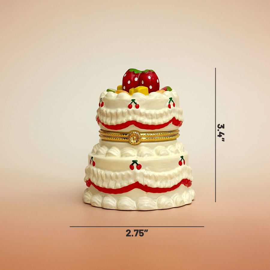 Fruit Cake Hand Painted Trinket Box