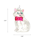 Silver Cat Christmas Ornament
