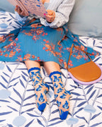 Blueberry Ruffle Sheer Crew Sock