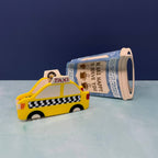 NYC Coffee Cup Hair Claw Clip – “We Are Happy to Serve You” Blue Greek Diner Inspired Accessory