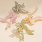 Bow-Shaped Checkered Acetate Hair Claw Clip