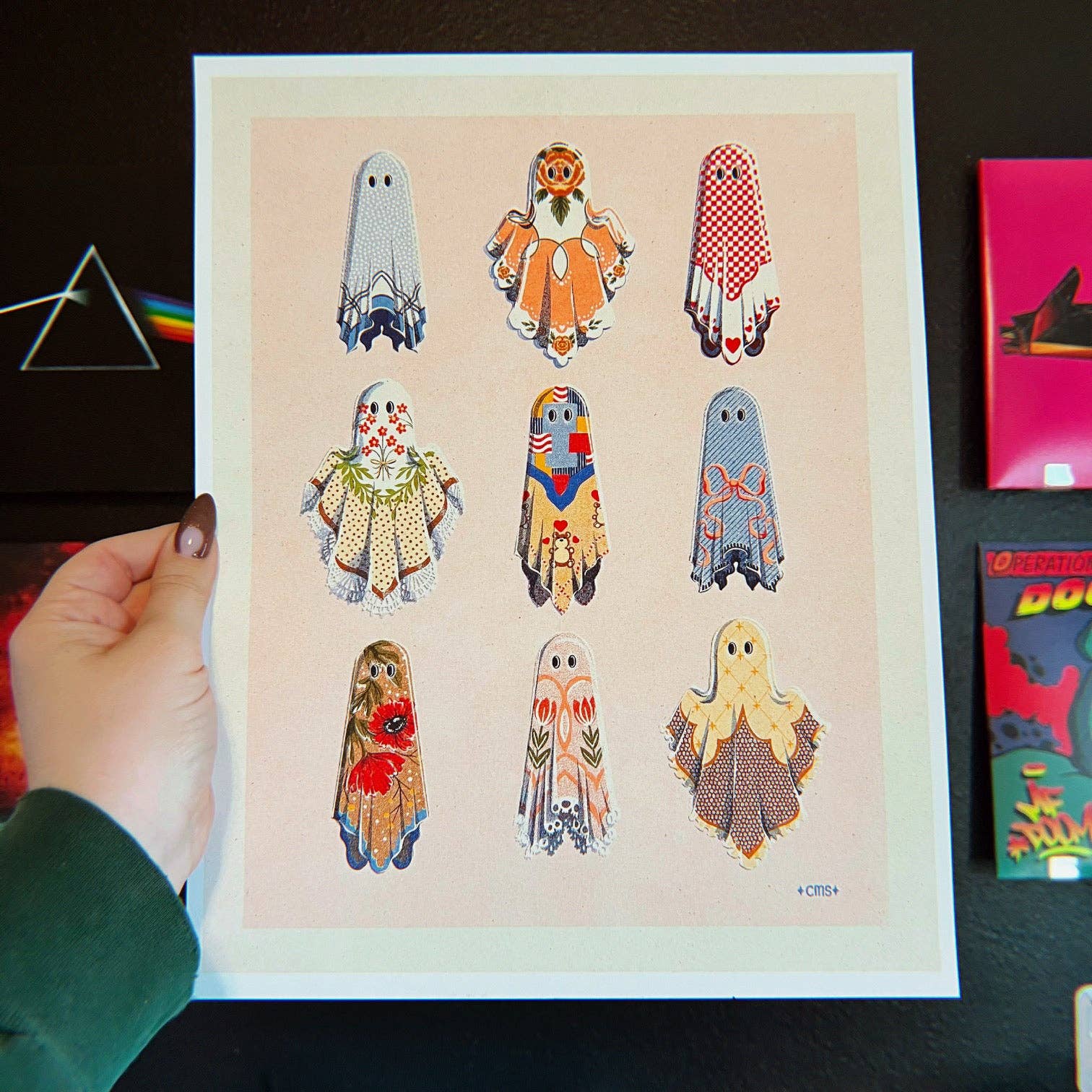 Cozy Ghosts Art Print - Multiple Size Options