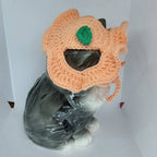 Crochet Peach Hat - Cat Bonnet - Pet Hat