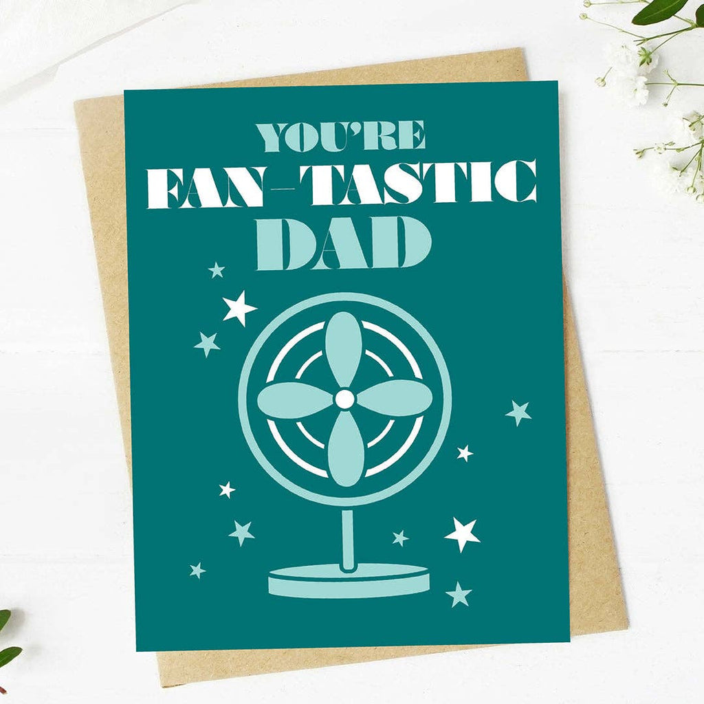 "You're fan-tastic Dad" Punny Happy Father's Day Card