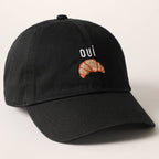 OUI Croissant Embroidered Baseball Cap