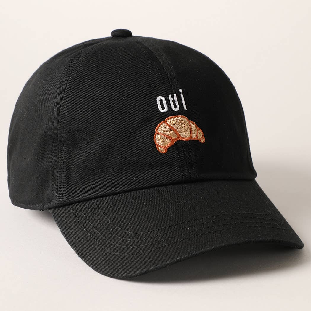 OUI Croissant Embroidered Baseball Cap
