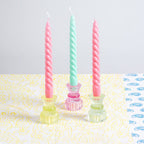 Small Pink Glass Candle Holder