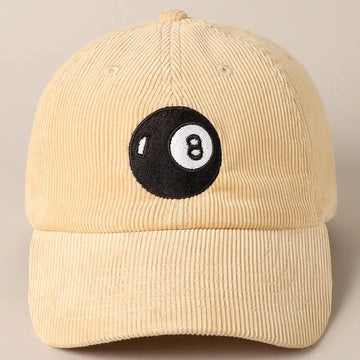 8 Ball Embroidered Corduroy Cap