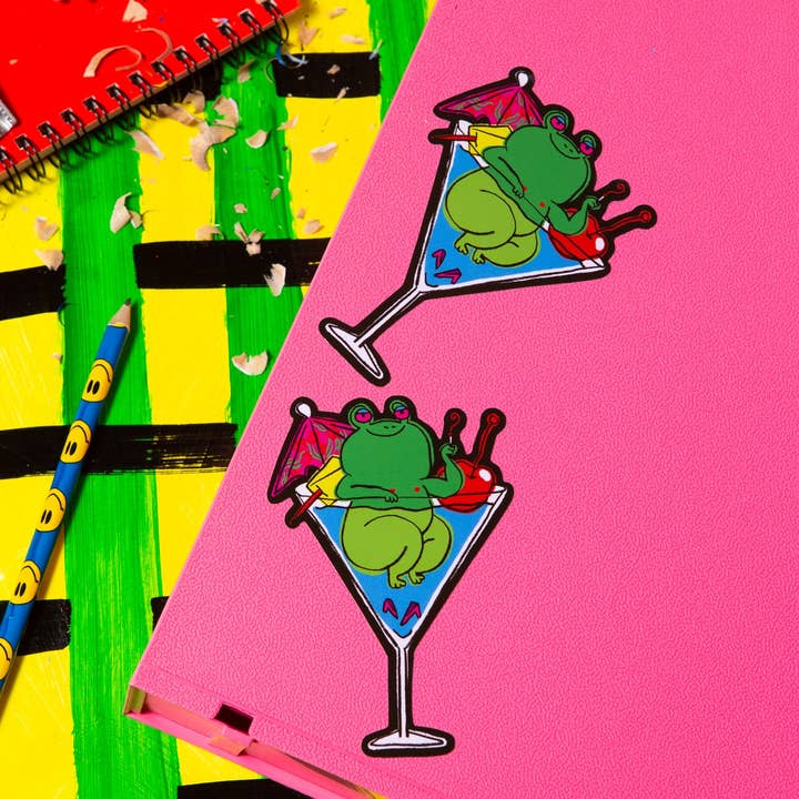 Happy Hour Frog Sticker